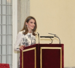 Doña Letizia durante su intervención en el acto de entrega de las Medallas de Oro al Mérito en las Bellas Artes